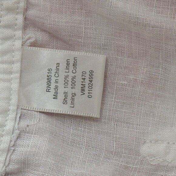 ColdWater Creek women's white linen cropped pants size 16 pockets - Picture 10 of 10